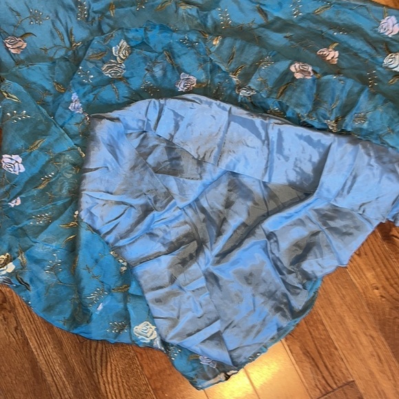 Sheme Bloom Peter Noviello Chetta B Silk Embroidered corset skirt blouse Sz 10 - Picture 11 of 13